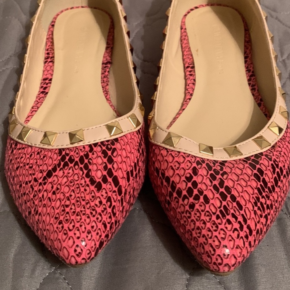 Neon pink flats